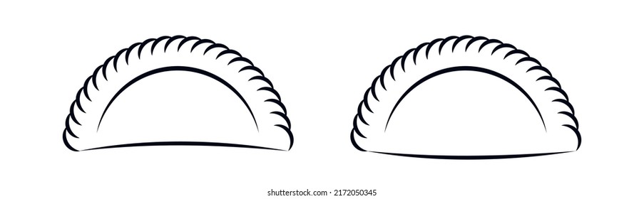 Icono de calzone o vector de bolas de empanada