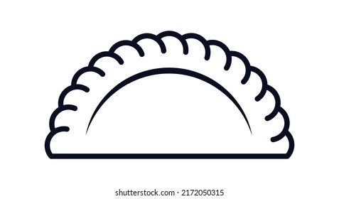 Empanada calzone or ravioli vector icon