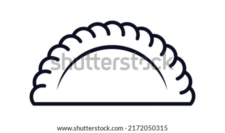Empanada calzone or ravioli vector icon