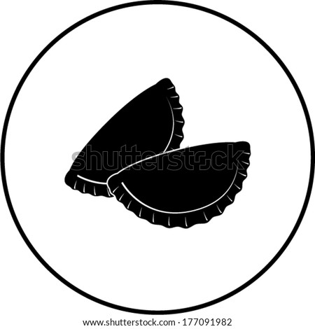 empanada, cheburek or calzone symbol