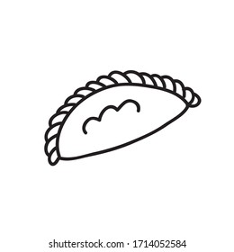 empanada doodle icon, vector illustration