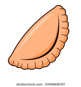 empanada flat vector illustration logo icon clipart isolated on white background. empanada colorful vector illustration logo icon. hand drawn empanada snack illustration.