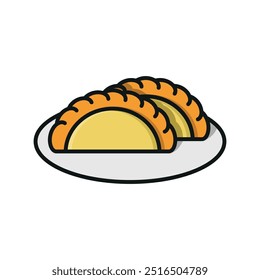 Empanada food beverage icon vector basic design simple and modern concept templates