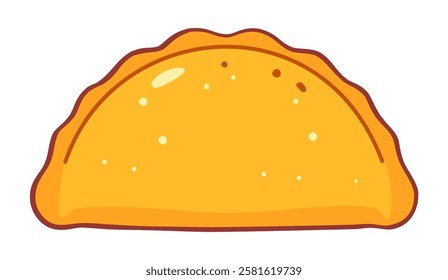 Empanada. Fried meat pie. Traditional cuisine of Argentina. Vector isolated illustration.