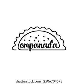 Empanada logo Ilustración vectorial Plantilla blanco y negro
