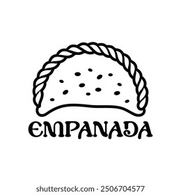 Empanada logo Ilustración vectorial Plantilla blanco y negro