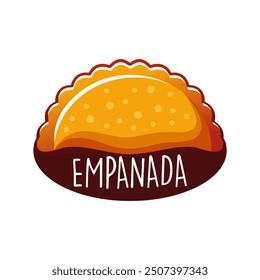 Empanada logo vector illustration template, delicious empanada