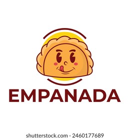 empanada mascota linda ilustración logo