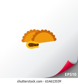 Empanada with meat vector icon