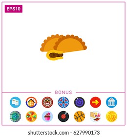 Empanada with meat vector icon