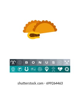 Empanada with meat vector icon