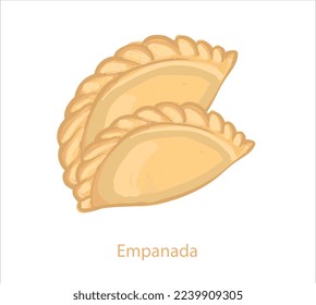 Empanada mexican food vector. Best Mexican Dishes. Latin american food illustration.