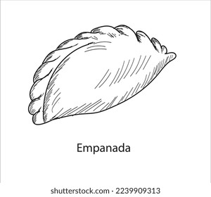 Empanada mexican food vector. Best Mexican Dishes. Latin american food illustration.