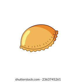 Empanada Pastry. Fried food bakery. Cartoon Mexican bakery dough. Homemade argentinian taco bread.