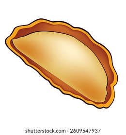 Empanada - Spanish food stuffed baked or fried, vector illustration