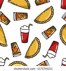 Empanada. stuffed bread or pastry baked or fried in many countries of Latin America. terremoto (chilean traditional drink). mote con huesillo. traditional Chilean summer-time non-alcoholic drink
