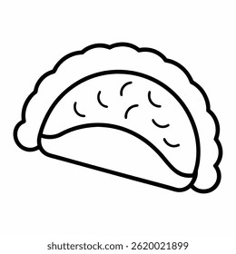 empanada sweet snack food flat color vector illustration template design