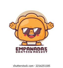 Empanadas cartoon mascot. food vector illustration. isolated on a white background