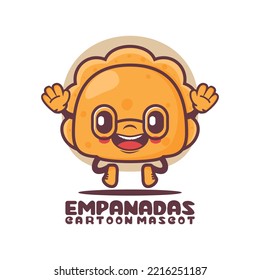 Empanadas cartoon mascot. food vector illustration. isolated on a white background