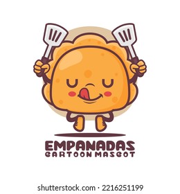 Empanadas cartoon mascot. food vector illustration. isolated on a white background