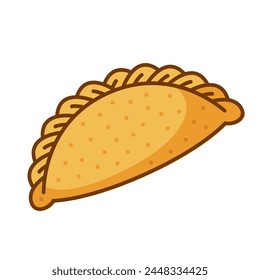 Clipart de icono de logotipo de Ilustración vectorial plana empanadas aislado sobre fondo blanco