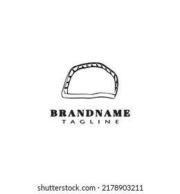 empanadas food logo cartoon icon design template black modern isolated vector illustration