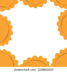 Empanadas o ilustración vectorial de torta frita. Típica América Latina y comida rápida española. Empanada en un acercamiento al estilo de las caricaturas para el diseño de comida rápida en cafés