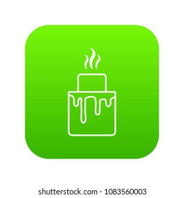 Empanadas icon green vector isolated on white background