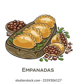 Empanadas are a popular Latin American pastry filled with a variety of savory or sweet fillings, such as meat, cheese, vegetables, or fruits.