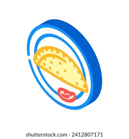 empanadas spanish cuisine isometric icon vector. empanadas spanish cuisine sign. isolated symbol illustration