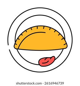 empanadas spanish cuisine line icon vector. empanadas spanish cuisine sign. isolated symbol illustration