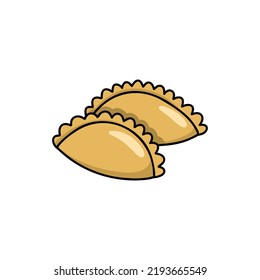 Empanadas - ícono tradicional latinoamericano de doodle de buey cocido, ilustración vectorial