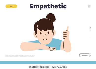 Empathetic children concept for online educational service for parents landing page design template