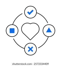 Empathetic User Experience Icon - Vector Illustration for User-Centric Design and Satisfaction