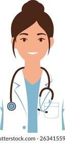 Empathetic Woman Doctor Stethoscope Healthcare Professional Female Medical Expert