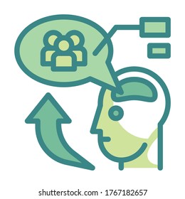 Empatizar con el icono Rellenar contorno Twotone. Concepto de pensamiento de diseño.