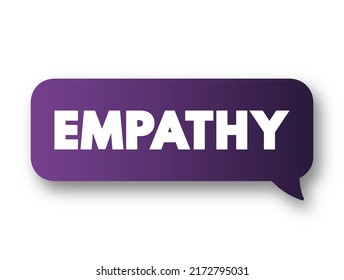 Burbuja de mensaje de texto Empathy, fondo de concepto
