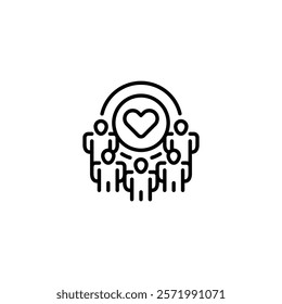 Empathy Circle line icon. Universal creative premium symbol. Vector sign icon logo template. Vector illustration
