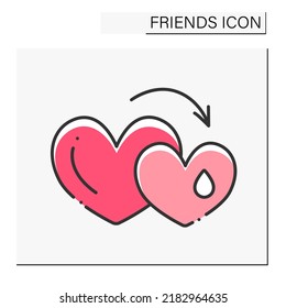 Empathy Color Icon. Support And Empathy For People. Help. Friends Line Icon. Isolated Vector Illustration.Editable Stroke