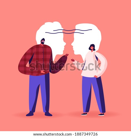 Empathy, Communication Skills, Open Mind, Emotional Intelligence Concept. Reasoning, Persuasion, Friendly Male and Female Characters Chatting, Communicate, Support. Cartoon People Vector Illustration