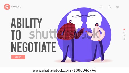 Empathy, Communication Skills, Open Mind, Emotional Intelligence Landing Page Template. Reasoning, Persuasion, Friendly Characters Chatting, Communicate, Support. Cartoon People Vector Illustration