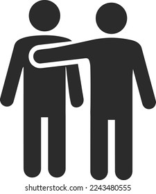 Empathy and compassion icon, affection icon black vector