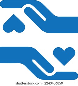 Empathy and compassion icon, affection icon black vector