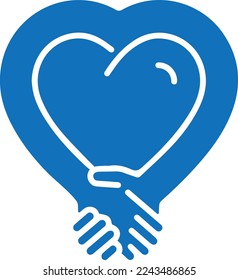 Empathy and compassion icon, affection icon black vector