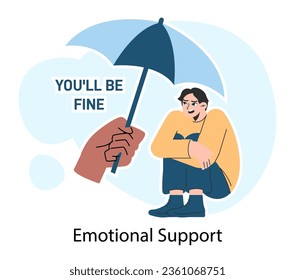 Empathy. Deep understanding of emotions, sympathy and compassion. Emotional support or comfort, friendship connection. Flat vector illustration