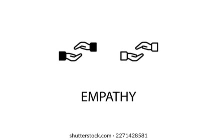 Empathy double icon design stoke illustration
