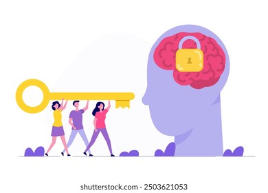 Empathy and emotional connection, emotional Intelligence, control feeling. Vector illustration.