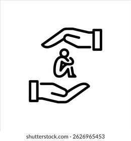 empathy to employee outline icon. figure  line art illustration.