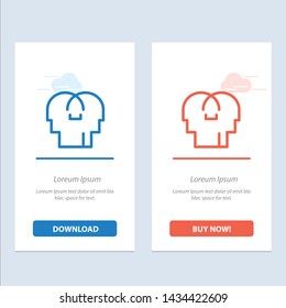 Empathy, Feelings, Mind, Head  Blue and Red Download and Buy Now web Widget Card Template