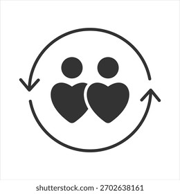Ilustración vectorial de icono de glifo de empatía